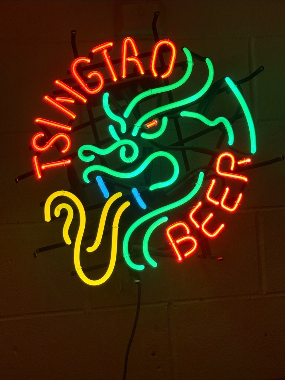 Tsingtao Beer Neon Dragon Sign - Multicolor